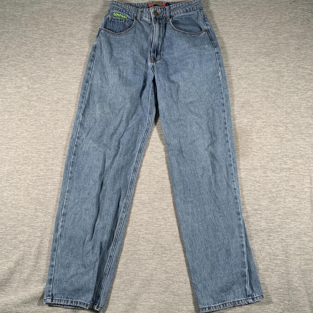 Empyre Tori Jeans Womens Juniors 3 Blue High Rise Straight Denim Distressed